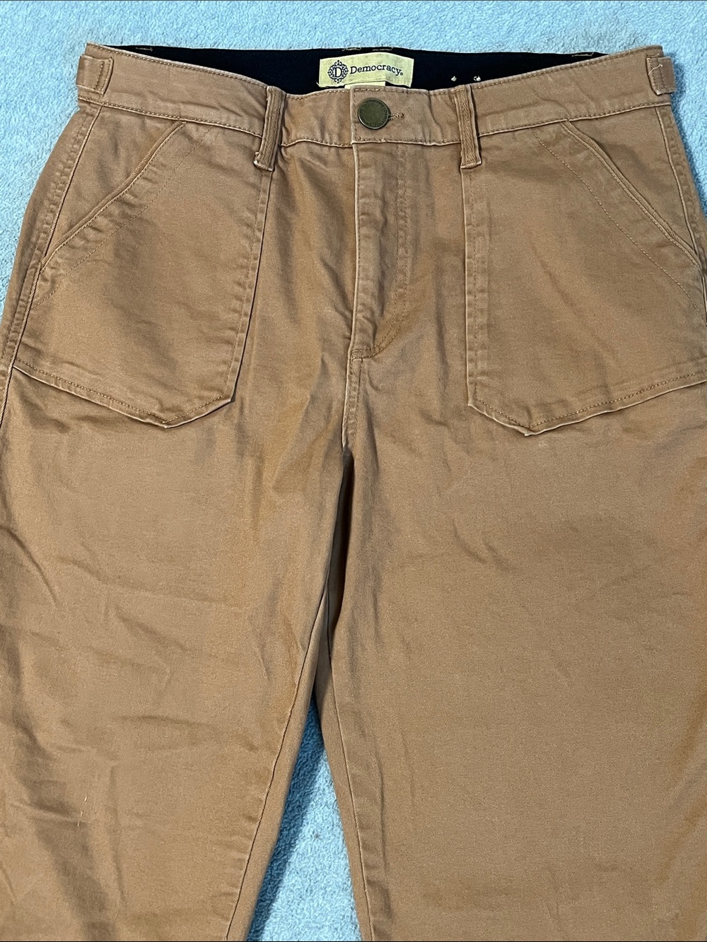 Democracy Brown Chino Pants Womens 10 Ab Solution Stretch Slimming - Picture 2 of 9
